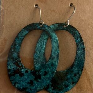 Elegant Teal Oval Earrings